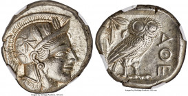 ATTICA. Athens. Ca. 440-404 BC. AR tetradrachm (24mm, 17.20 gm, 8h). NGC Choice AU 5/5 - 4/5, Full Crest. Mid-mass coinage issue. Head of Athena right...