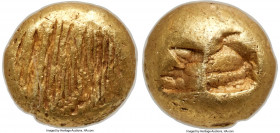 IONIA. Uncertain mint. Ca. 650-600 BC. EL sixth-stater or hecte (9mm, 2.38 gm). NGC Choice XF 5/5 - 4/5. Field of striated lines, resembling ripples o...