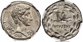 Augustus (27 BC-AD 14). AR cistophorus (25mm, 11.70 gm, 1h). NGC AU 5/5 - 3/5. Ephesus, ca. 25-20 BC. IMP•-CAE-SAR, bare head of Augustus right; linea...