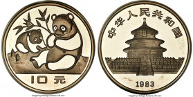 People's Republic silver Proof Panda 10 Yuan 1983 PR69 Deep Cameo PCGS, Shanghai mint, KM67, PAN-11A. Mintage: 10,000. Nearly flawless, with a full ca...