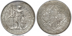 Victoria Trade Dollar 1895-B AU58 PCGS, Bombay mint, KM-T5, Prid-1. The inaugural date for this prolific series and one that has gained in popularity ...