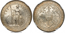 George V Trade Dollar 1929-B MS64+ NGC, Bombay mint, KM-T5, Prid-26. Demonstrating a sharp strike, with a fine layer of frost over Britannia's regal f...