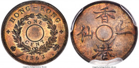 British Colony. Victoria Proof Pattern Cent 1862 Proof Details (Planchet Flaw) PCGS, KM-Pn35, Prid-291. Very rare as a Pattern issue, bearing the crow...