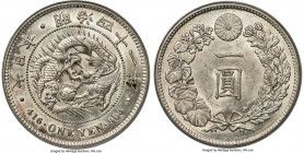 Meiji Yen Year 41 (1908) MS62 PCGS, Osaka mint, KM-YA25.3, JNDA 01-10A. A shimmering offering that exhibits a razor-sharp central dragon motif. Some v...