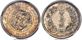Meiji Trade Dollar Year 9 (1876) MS61 NGC, Osaka mint, KM-Y14, JNDA 01-12, JC-09-12-1. A mildly Prooflike and highly attractive selection, fielding an...