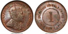 British Colony. Edward VII Cent 1906 MS63 Brown NGC, KM19. An exceedingly difficult date in the series, especially in choice and finer designations. O...