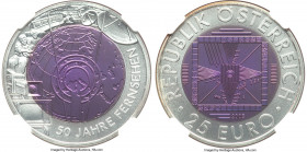 Republic 3-Piece Lot of Certified bi-metallic silver & niobium 25 Euros NGC, 1) "City of Hall" 25 Euros 2003 - MS69 2) "Semmering Alpine Railway" 25 E...