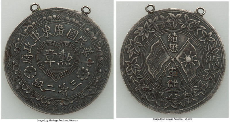 Republic. Kwangtung Military Government silver Merit Medal ND (c. 1912) XF, Bara...