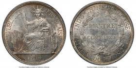 French Colony Piastre 1903-A MS60 PCGS, Paris mint, KM5a.1, Lec-286. A lustrous Mint State representative, bound in its grade range by a consistent sc...