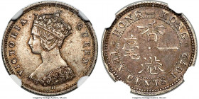 British Colony. Victoria 10 Cents 1872-H AU50 NGC, Heaton mint, KM6.3. An alluring and conditionally sensitive issue that rarely meets and surpasses A...