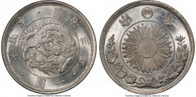 Meiji Yen Year 3 (1870) MS63 PCGS, KM-Y5.1, JNDA 01-9. Type 1 with border. Alluringly watery throughout and demonstrably choice, the sharpness of the ...