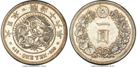 Meiji Yen Year 16 (1883) UNC Details (Cleaned) PCGS, KM-YA25.2, JNDA 01-10. Naturally glassy and reflective to the obverse, with a couple of light scr...