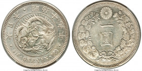 Meiji Yen Year 19 (1886) AU Details (Repaired) PCGS, Osaka mint, KM-YA25.2, JNDA 01-10. Large size. Lightly hairlined from an apparent past cleaning, ...