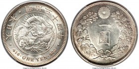 Meiji Yen Year 34 (1901) MS62 PCGS, KM-YA25.3, JNDA 01-10A. Admirably near choice and possessing an appealing lustrous depth to the obverse, the rever...