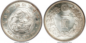 Meiji Yen Year 36 (1903) MS64 PCGS, KM-YA25.3, JNDA 01-10A. Stunningly brilliant and sharp throughout, with only minor reverse abrasions limiting the ...