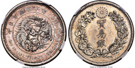 Meiji Trade Dollar Year 9 (1876) AU Details (Reverse Repaired) NGC, KM-Y14. Sharp and brilliant, decorated in steely champagne tone, and with only a s...
