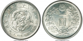 Pair of Certified Yen PCGS, 1) Meiji Yen Year 38 (1905) - UNC Details (Repaired), KM-YA25.3, JNDA 01-10A 2) Taisho Yen Year 3 (1914) - AU Details (Cle...