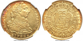Charles III gold 4 Escudos 1788/7 M-M AU58 NGC, Madrid mint, KM418.1a, Cal-1794. A popular type and final year of Charles III's reign witnessed border...