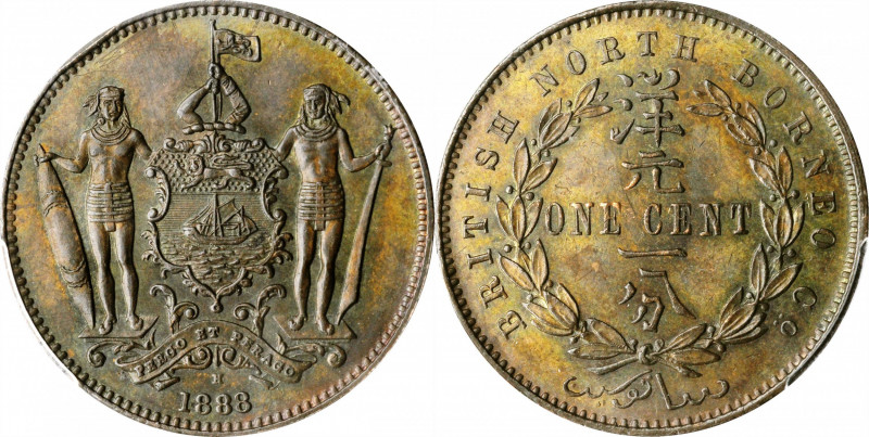 BRITISH NORTH BORNEO. Cent, 1888-H. Heaton Mint. Victoria. PCGS Genuine--Tooled,...