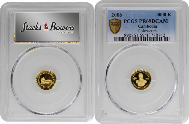 CAMBODIA. 3000 Riels, 2006. PCGS PROOF-69 Deep Cameo.

Fr-18; KM-129. A very s...