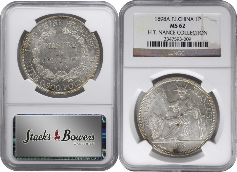 FRENCH INDO-CHINA. Piastre, 1898-A. Paris Mint. NGC MS-62.

KM-5a.1; Lec-280; ...