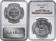 FRENCH INDO-CHINA. Piastre, 1900-A. Paris Mint. NGC MS-62.

KM-5a.1; Lec-282; WS-1351-7. Incredibly flashy and argent, this crown dazzles and offers...