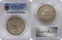 FRENCH INDO-CHINA. Piastre, 1902-A. Paris Mint. PCGS Genuine--Chopmarked, EF Details.

KM-5a.1; Lec-285; WS-Unlisted. Lightly handled and presenting...