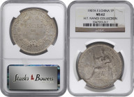 FRENCH INDO-CHINA. Piastre, 1907-A. Paris Mint. NGC MS-62.

KM-5a.1; Lec-290; WS-1351-11. Offering a delightful mix of gunmetal gray and argent, thi...
