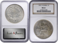 FRENCH INDO-CHINA. Piastre, 1921. San Francisco Mint. NGC MS-61.

KM-5a.2; Lec-296; WS-1351-16 var. (Heaton Mint). Though some striking weakness is ...