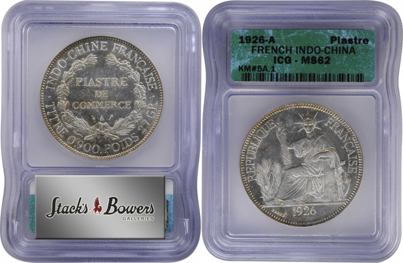 FRENCH INDO-CHINA. Piastre, 1926-A. Paris Mint. ICG MS-62.

KM-5a.1; Lec-302; ...