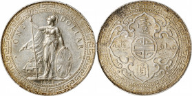 GREAT BRITAIN. Trade Dollar, 1897-(B). Bombay Mint. PCGS AU-58.

KM-T5; Mars-BTD1; Prid-5. Mostly argent central fields yield to some olive-champagn...