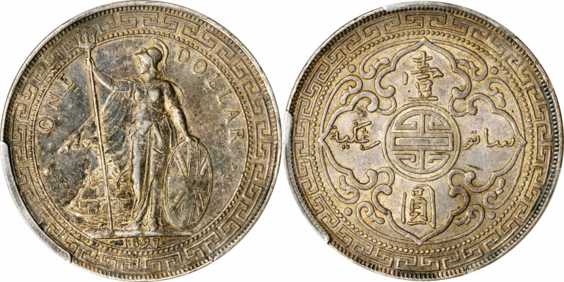 GREAT BRITAIN. Trade Dollar, 1897-(B). Bombay Mint. PCGS AU-55.

KM-T5; Mars-B...