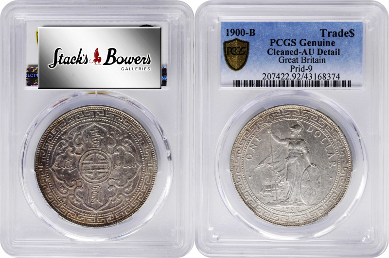 GREAT BRITAIN. Trade Dollar, 1900-B. Bombay Mint. PCGS Genuine--Cleaned, AU Deta...