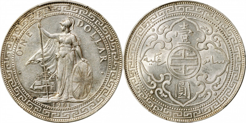 GREAT BRITAIN. Trade Dollar, 1901-C. Calcutta Mint. PCGS AU-55.

KM-T5; Mars-B...