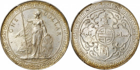 GREAT BRITAIN. Trade Dollar, 1902-B. Bombay Mint. PCGS MS-64.

KM-T5; Mars-BTD1; Prid-13. A delightful near-Gem, this trade issue features light gra...