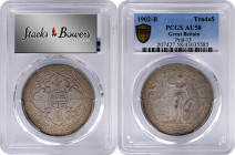 GREAT BRITAIN. Trade Dollar, 1902-B. Bombay Mint. PCGS AU-58.

KM-T5; Mars-BTD1; Prid-13. This barely handled example exhibits a deeper gunmetal gra...