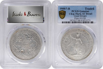 GREAT BRITAIN. Trade Dollar, 1908/7-B. Bombay Mint. PCGS Genuine--Chopmark, AU Details.

KM-T5; Mars-BTD1; Prid-18 var. (regular date). Overdate var...