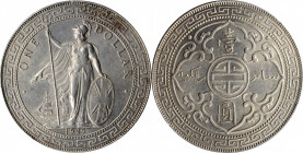 GREAT BRITAIN. Trade Dollar, 1929/1-B. Bombay Mint. PCGS MS-62.

KM-T5; Mars-BTD1; Prid-26 var. (regular date). Overdate variety. A popular variant,...