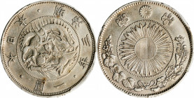 JAPAN. Yen, Year 3 (1870). Osaka Mint. Mutsuhito (Meiji). PCGS Genuine--Rim Damage, EF Details.

KM-Y-5.1; JNDA-01-9; Dav-273. Type 1 with border on...