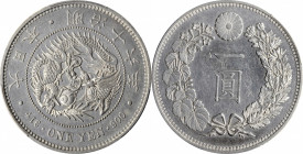 JAPAN. Yen, Year 16 (1883). Osaka Mint. Mutsuhito (Meiji). PCGS AU-55.

KM-Y-A25.2; JNDA-01-10; JC-09-10-1. Blast white and rather glistening, this ...
