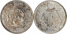 JAPAN. Yen, Year 30 (1897). Osaka Mint. Mutsuhito (Meiji). PCGS AU-55.

KM-Y-A25.3; JNDA-01-10A; JC-09-10-2. Only lightly handled, this elegant crow...