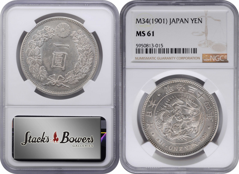 JAPAN. Yen, Year 34 (1901). Osaka Mint. Mutsuhito (Meiji). NGC MS-61.

KM-Y-A2...