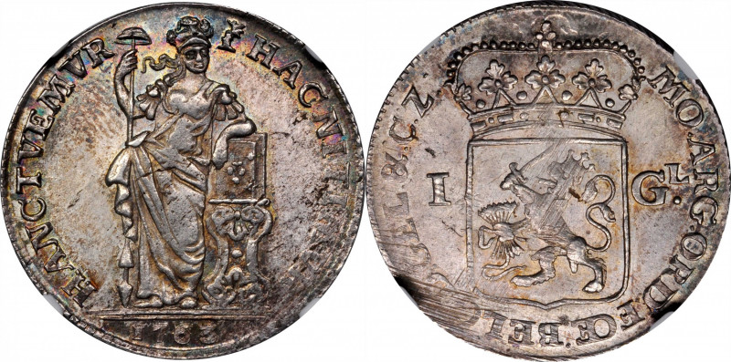 NETHERLANDS. Gelderland. Gulden, 1763. NGC MS-64.

KM-100.1. Despite some scat...