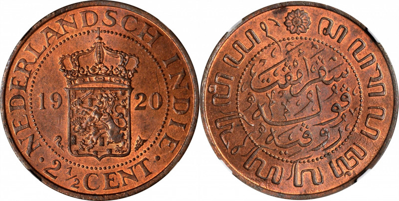 NETHERLANDS EAST INDIES. Kingdom of the Netherlands. 2-1/2 Cents, 1920. Utrecht ...