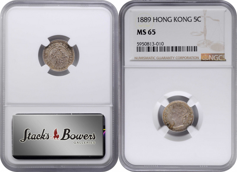 HONG KONG. 5 Cents, 1889. London Mint. Victoria. NGC MS-65.

KM-5. Presenting ...