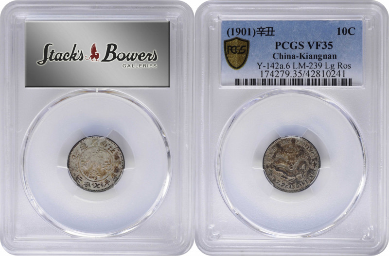 CHINA. Kiangnan. 7.2 Candareens (10 Cents), CD (1901). Nanking Mint. PCGS VF-35....