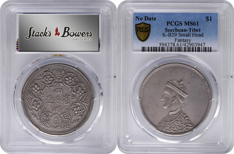 CHINA. Szechuan-Tibet. Fantasy Silver Dollar, ND. PCGS MS-61.

K-B29; KMX-440;...