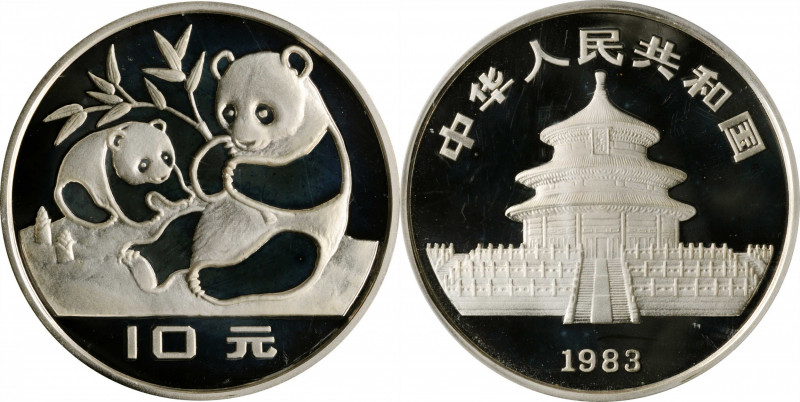 CHINA. 10 Yuan, 1983. Panda Series. PCGS PROOF-68 Deep Cameo.

KM-67; PAN-11A....