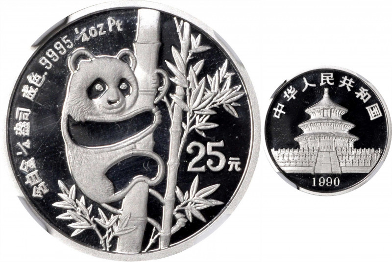 CHINA. Platinum 25 Yuan, 1990. Panda Series. NGC PROOF-69 Ultra Cameo.

Fr-B32...