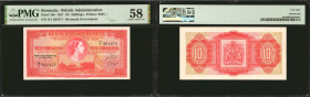 BERMUDA. Bermuda Government. 10 Shillings, 1957. P-19b. PMG Choice About Uncirculated 58.

Estimate: $60 - $100